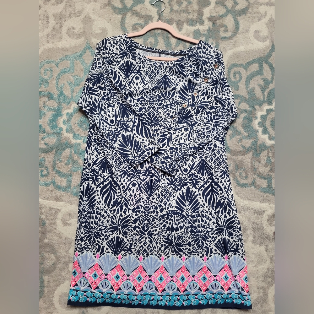 Lilly Pulitzer Vivvy Dress In By Land Or Sea High Tide Navy